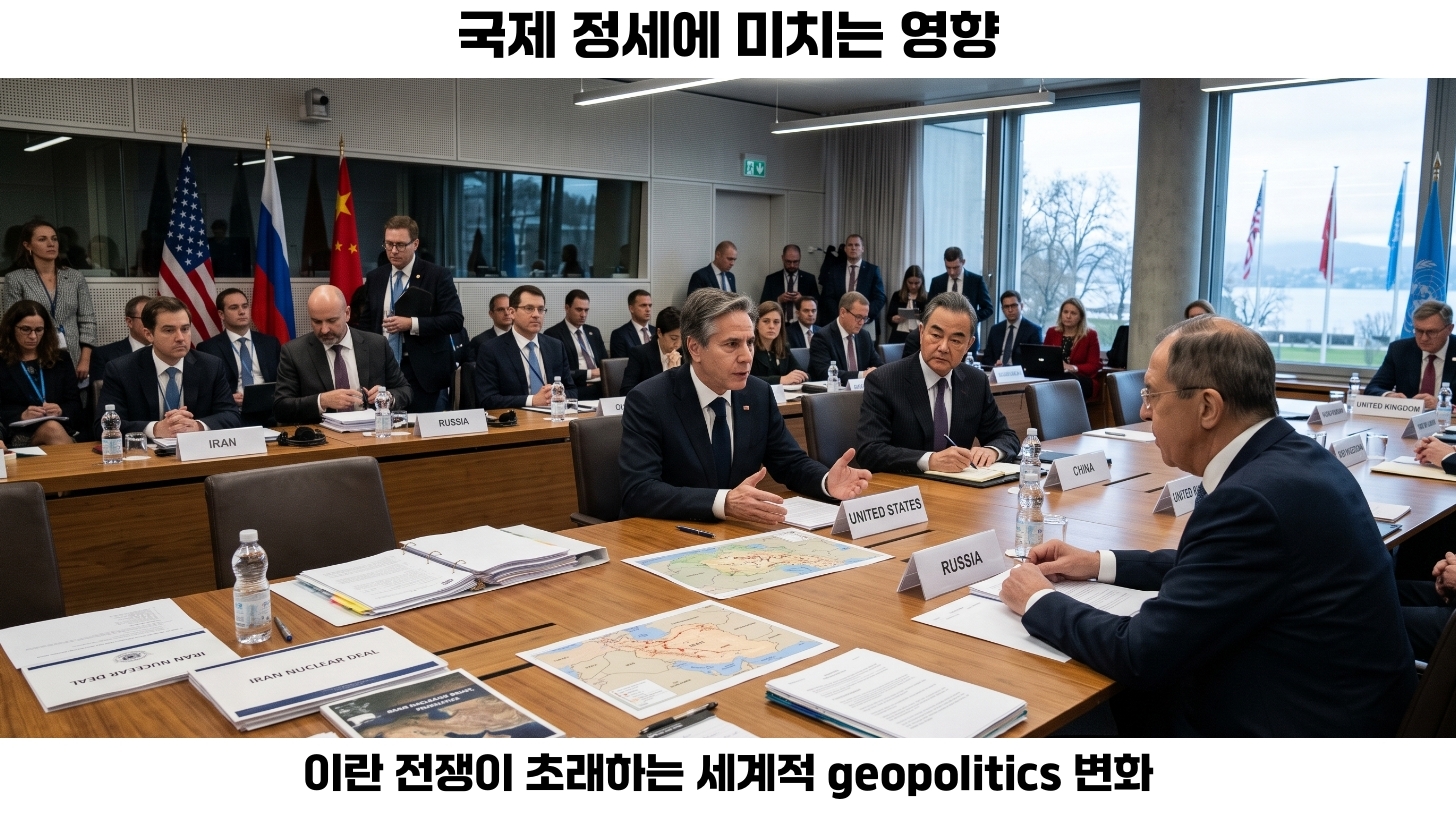 2026년 이란 전쟁: 미국 군사 개입과 공습의 지구 정치적 영향